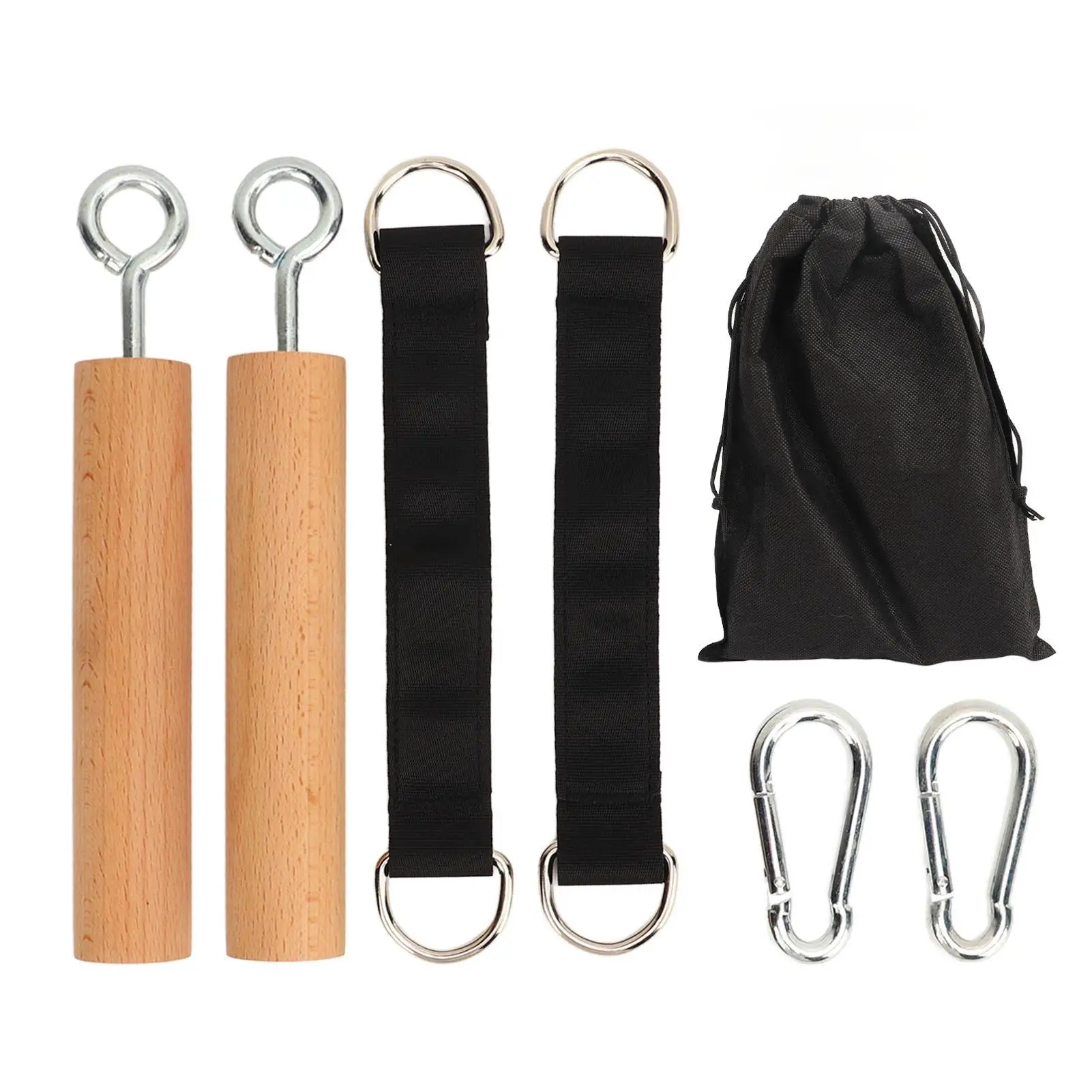 Portable Beech Wood and Stainless Steel Pull Up Strength Grips for dormitory Muscle Building - Enhance Your Strength Today!