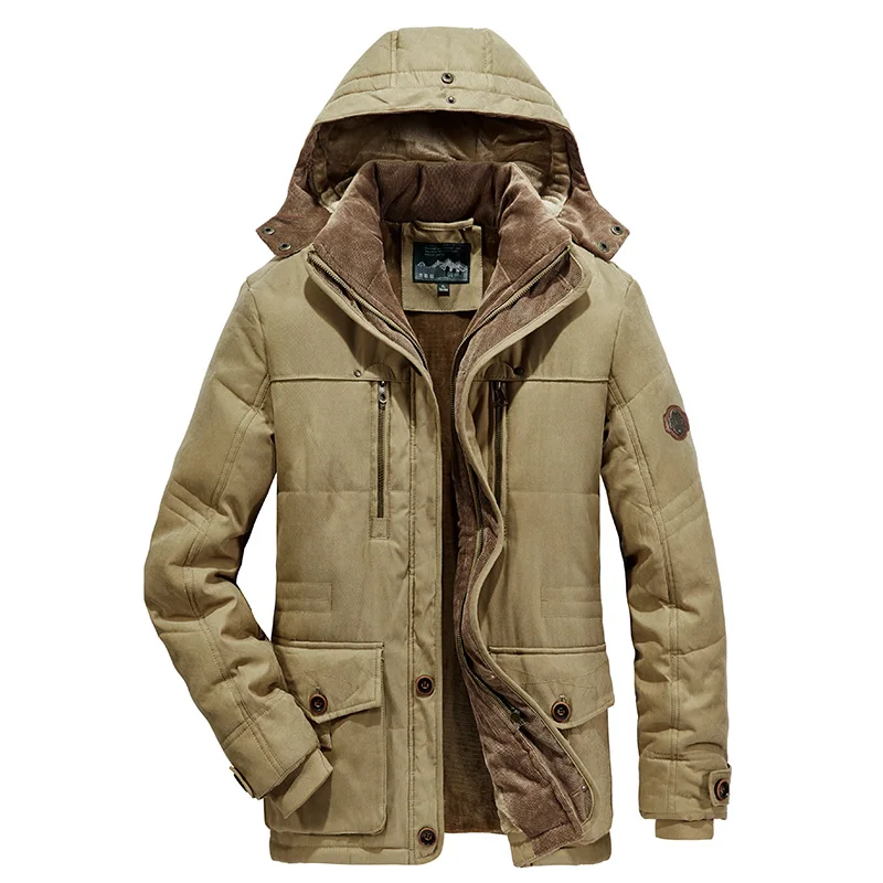 Parka gruesa con capucha a prueba de viento para hombre, abrigo de marca de moda, Parka informal clásica, talla 6XL, invierno, 2022