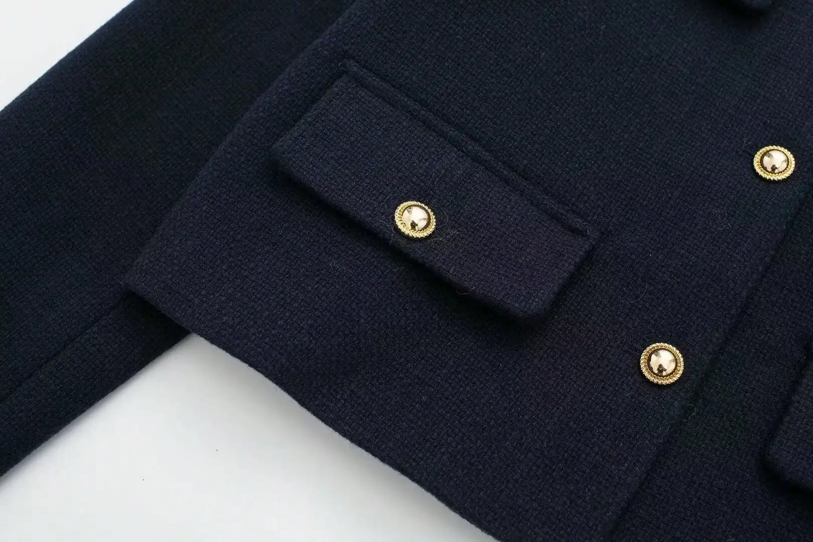 HH Elegante Damen Langarm-Jacke mit O-Ausschnitt Einreihiger Frühlingsmantel Modische Streetwear Schicke Party- und Urlaubsmantel Schlanke Passform – Detail 7
