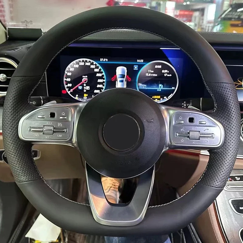 

Чехол на руль для Mercedes-Benz S-Class W222, GLC, A-Class W177, C-Class W205, E-Class W213, кожаный, ручной работы, DIY