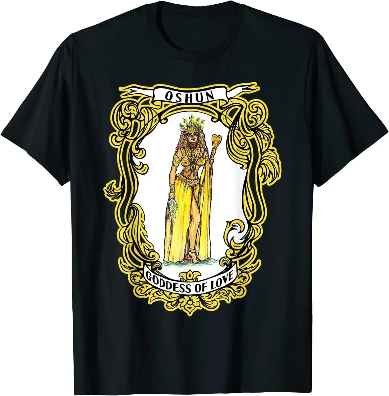 Goddess Oshun Orisha of Love Tee O-Neck Cotton T Shirt Men Casual Short Sleeve Tees Tops Harajuku Streetwear