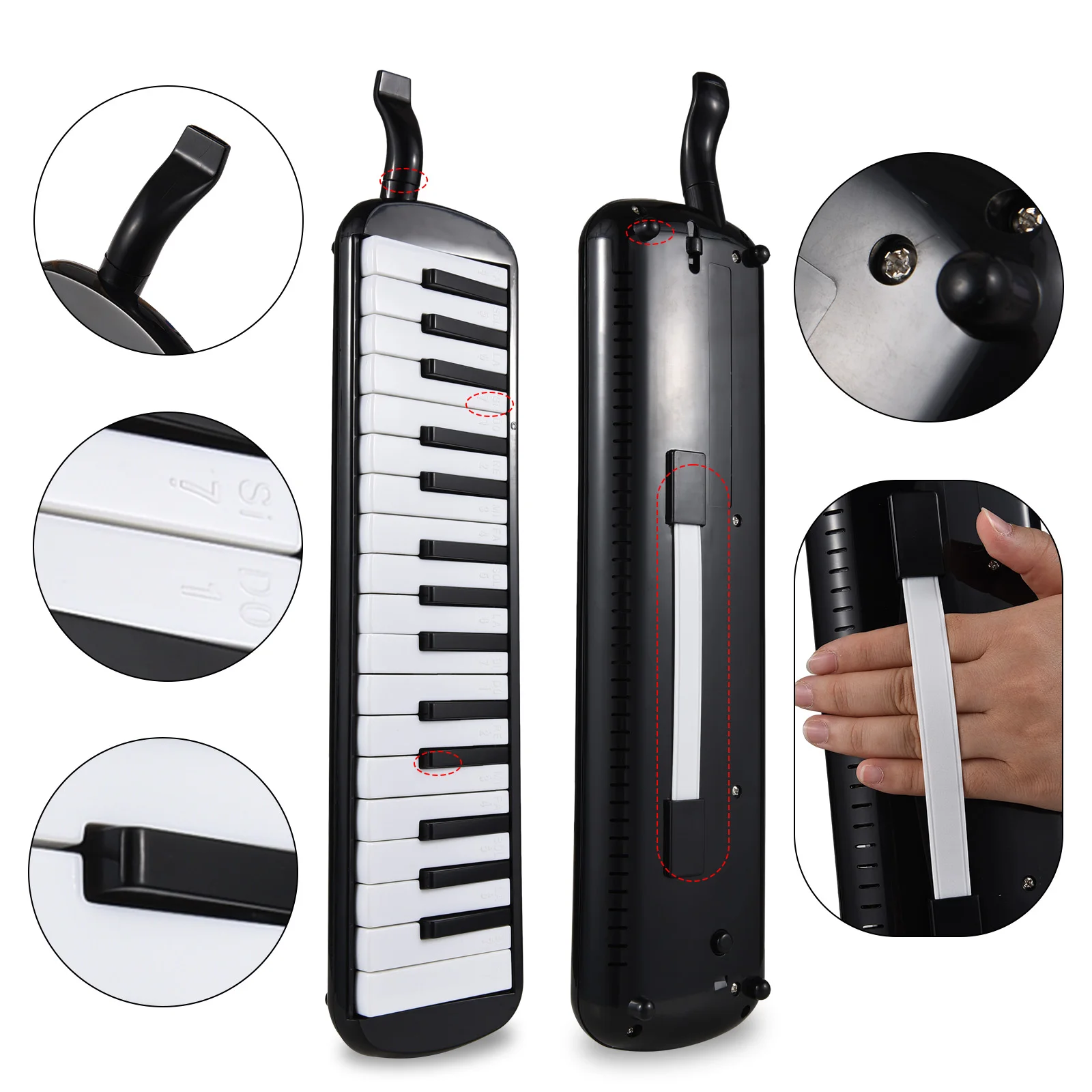 32 Keys Melodica Instrument Melodica Air Piano Keyboard with Soft Blow Pipe Blowing Nozzles Melodica Wind Instruments with Bag