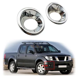 New Car ABS Chrome Accessories Plated Front Fog Lamp Cover Trim Paste Style For Nissan Frontier Navara D40 2007 2008 2009 2010
