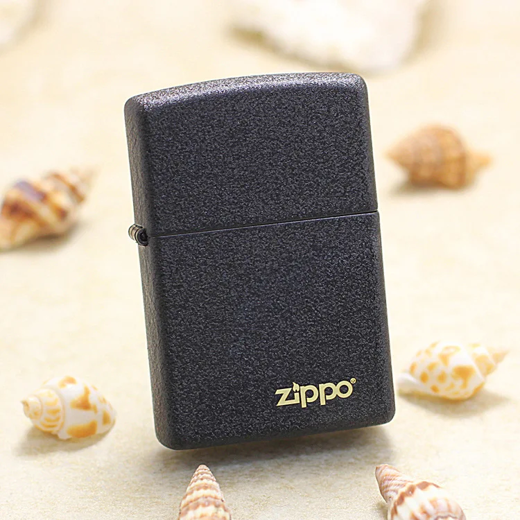 

Genuine Zippo oil lighter copper windproof Black matte Kerosene lighters Gift with anti-counterfeiting code