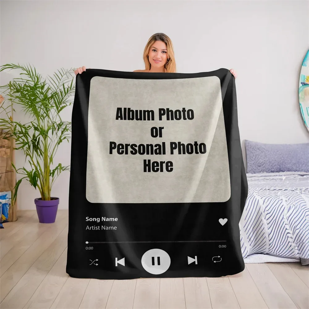 Custom Photo Blanket Personalized Blanket With Your Song Spotify Blanket Custom Music Blanket Couple Gifts For Wife