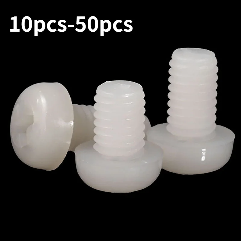 M3 M4 M5 M6 M8 Phillips Round Nylon Screw White Plastic/plastic Round Phillips Screws Pan Screw Bolt