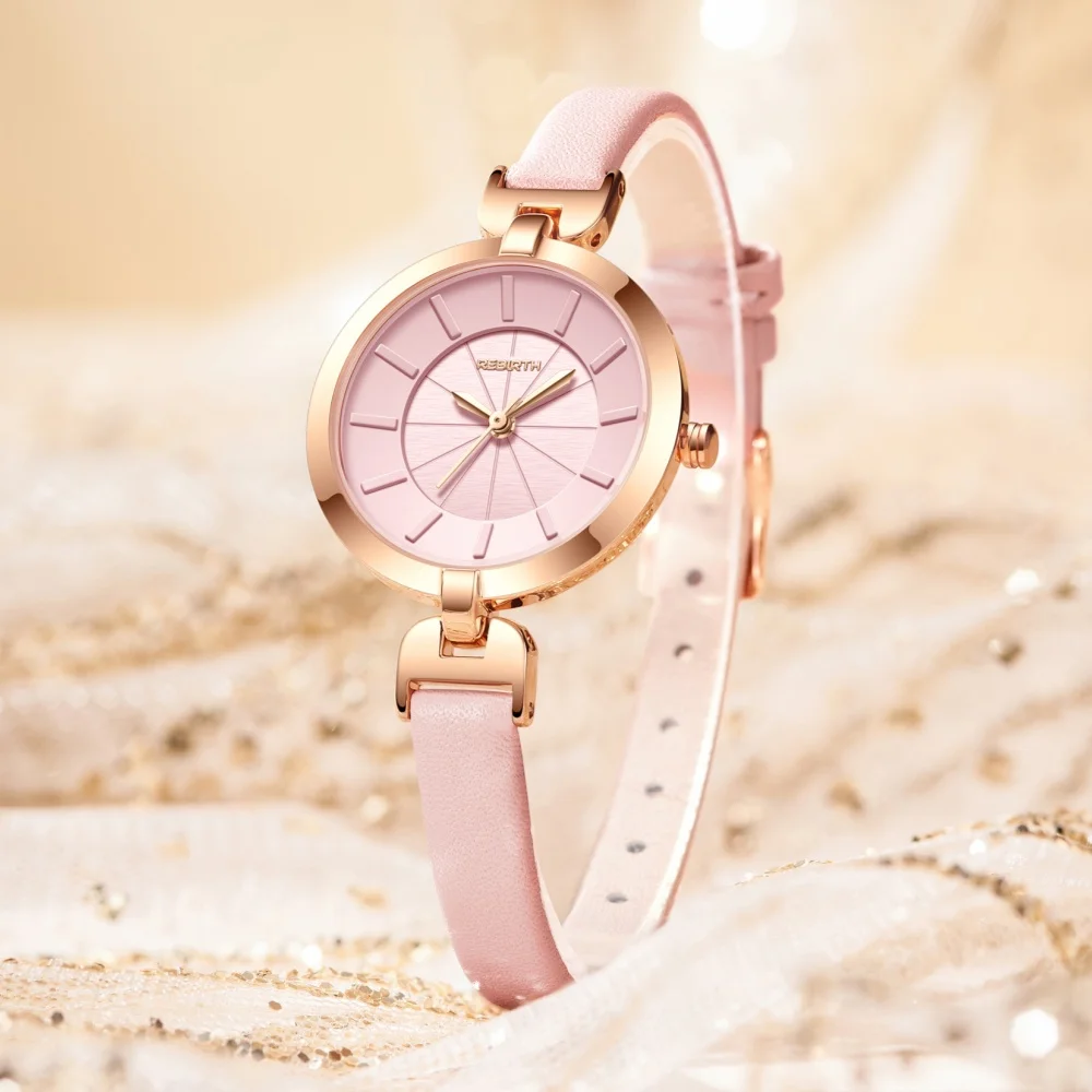 REBIRTH 2040, простые изысканные повседневные мини-кожаные часы ярких цветов, модные студенческие товары для выступлений, relojes para mujer