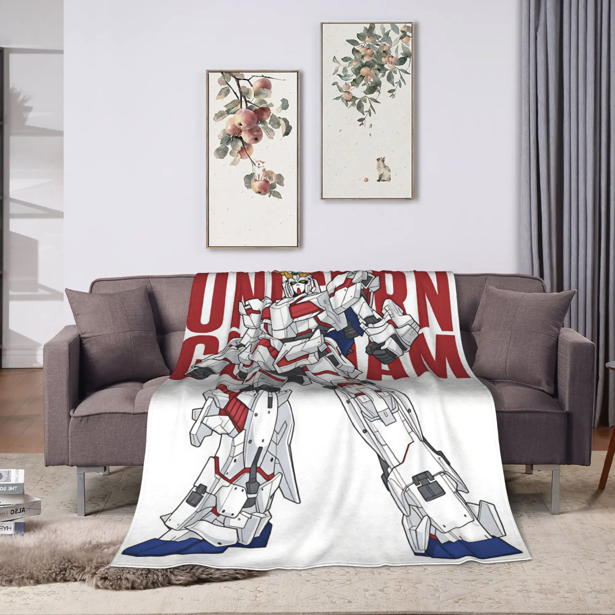 Mobile Suit Gundam Blanket Quality Warm  Throw Blanket Winter Decorative Outdoor Aesthetic Bedspread
