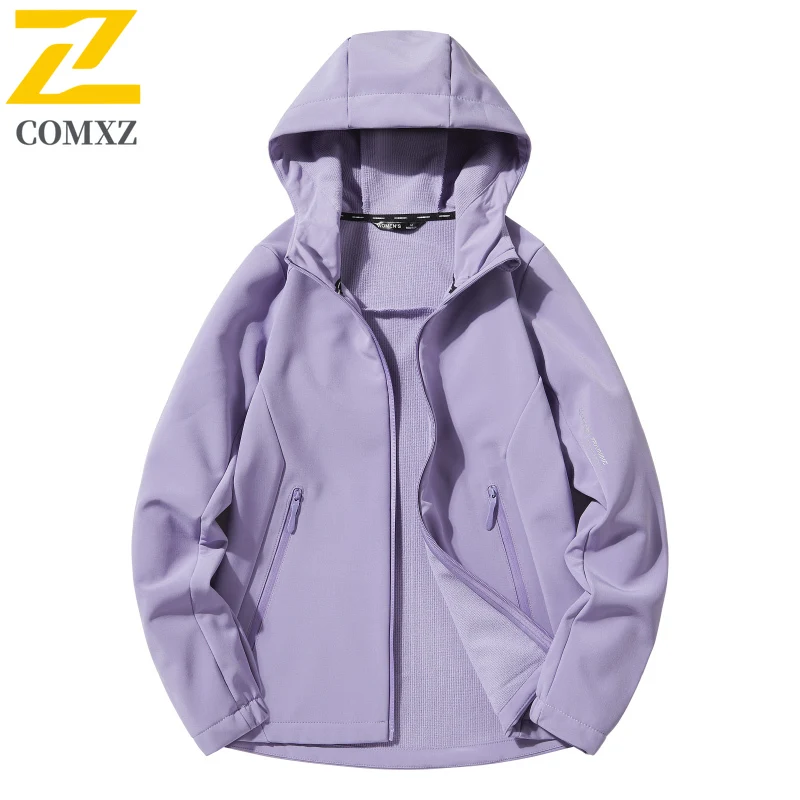 2025 New Soft Shell Jacket Men's Ski Hunting Cold-proof Warm Hooded Windbreaker Autumn Casual Women's Sports Waterproof Coat