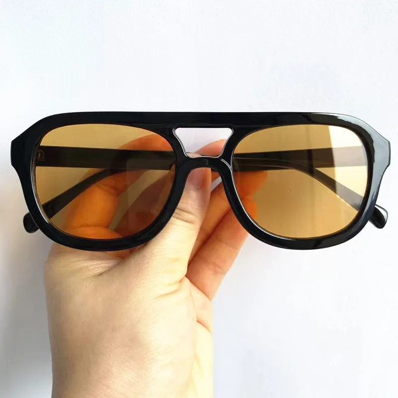 

Fashion Sunglasses Unisex Double Beam Sun Glasses Anti-UV Spectacles Retro Eyeglasses Square Google Ornamental