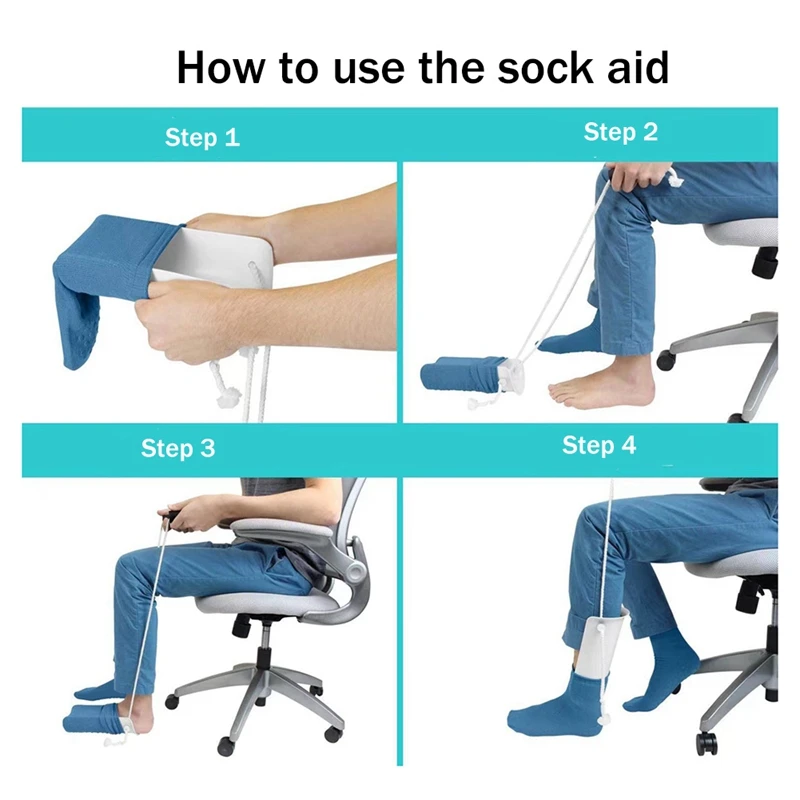 24-Hour Delivery Sock Aid Easy On And Off Stocking-Sock Helper Aide Tool -Puller For Elderly, Pregnant, Pull Up Assistance Help