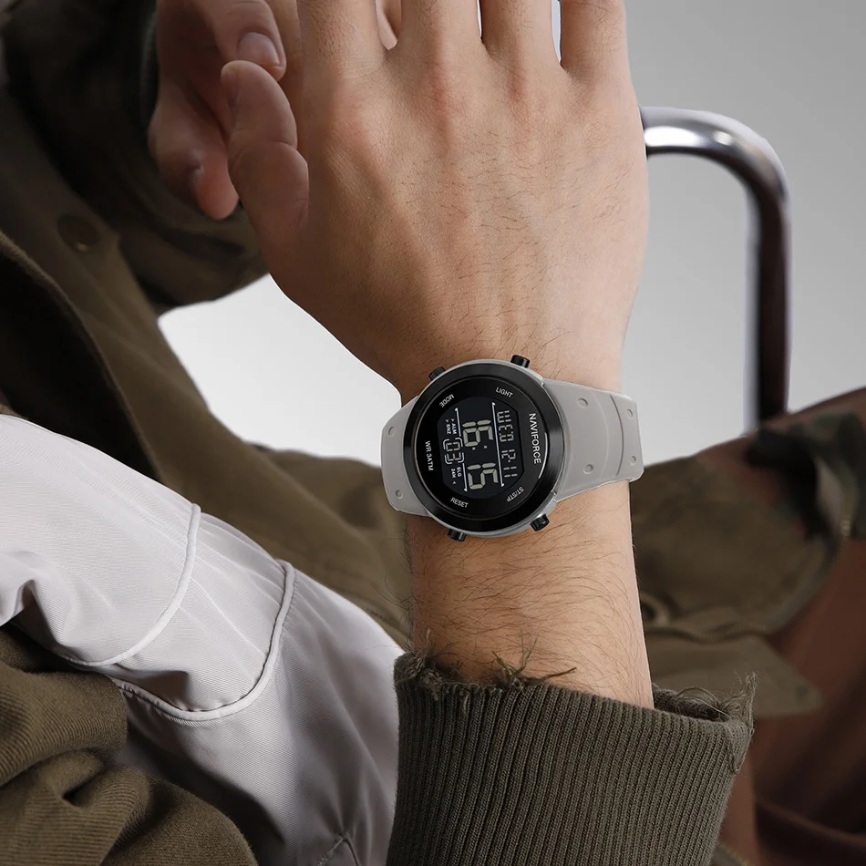 

NAVIFORCE электронные часы спортивные часы режим будильника мужские наручные часы силиконовый ремешок светодиодный светильник ночник экран дисплея для мальчиков