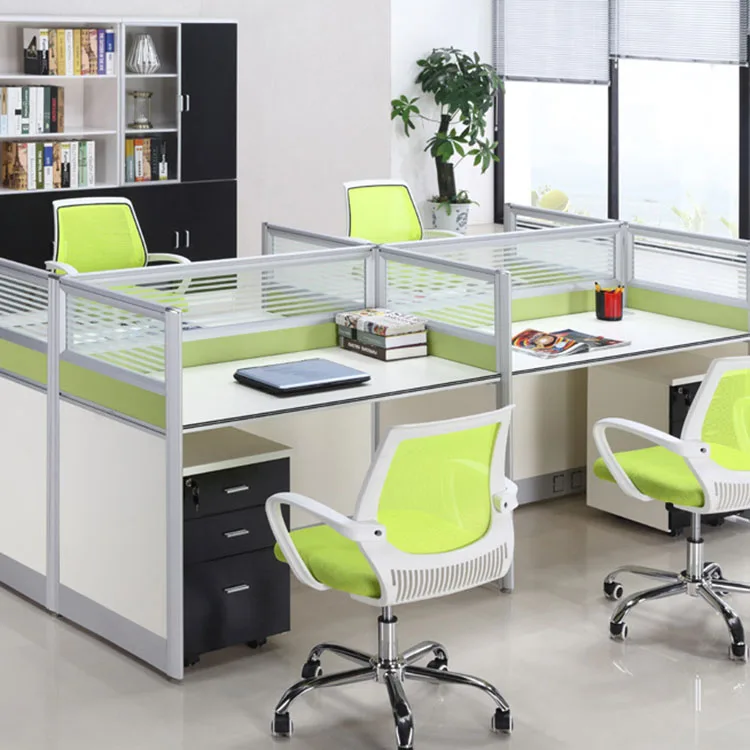 

Coworking Spaces Office Table Workstation Modular 4 Seater People Desk Open Staff Workstations