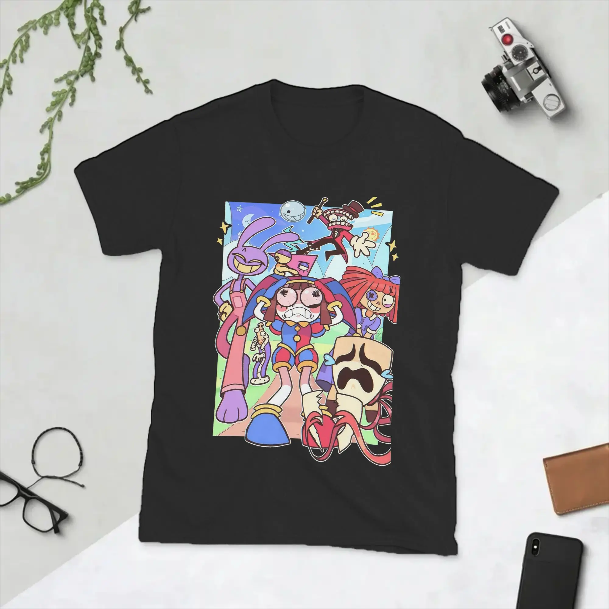 Men's Cartoon Digitals Circus T Shirts Cartoon Pomni 100% Cotton Clothing Funny Short Sleeve O Neck Tee Shirt Printed T-Shirt