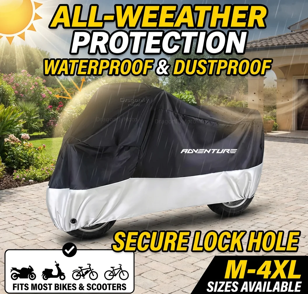 

For KTM 390 790 1050 1090 1190 890 ADVENTURE ADV 1290 Super Adventure All Season Motorcycle Cover Silver Black Waterproof
