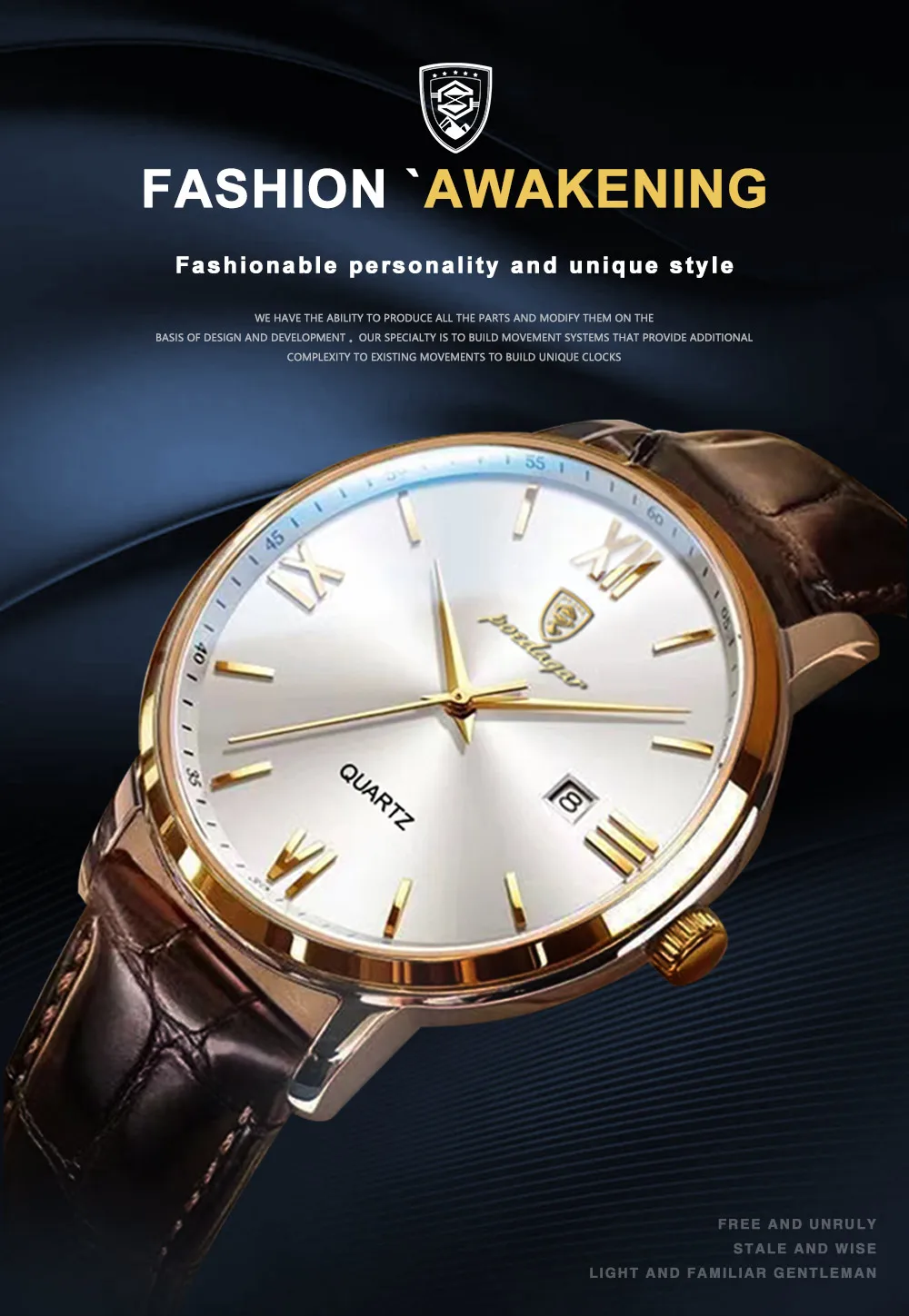POEDAGAR Luxus Business Mann Armbanduhr Leuchtende Wasserdichte Datum Leder herren Uhr Mode Quarz Uhren Für Männer Reloj Hombre – Detail 3