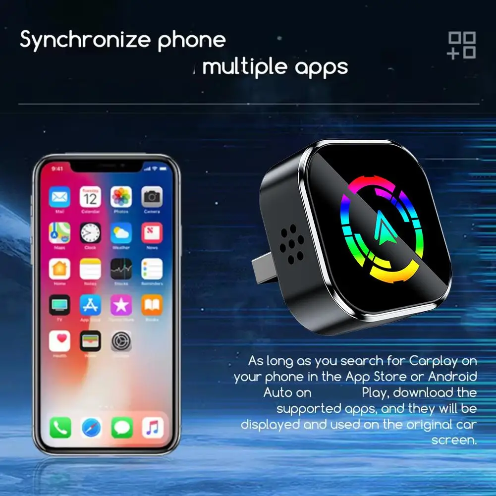 صندوق ربط السيارة إلى السيارة 2 في 1 محول لاسلكي ذكي للسيارة توصيل ملحقات محمولة USB ذكية للسيارة S0D9 #4