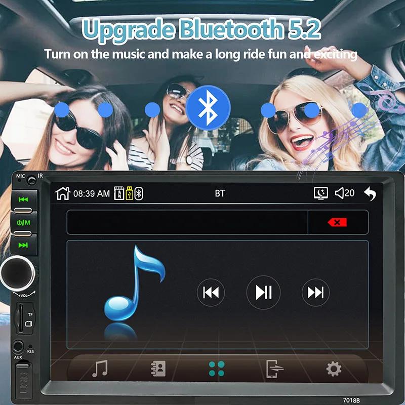 Universal 2 Din Car Radio Stereo 7018B Autoaudio FM Receiver 7 INCH HD Touch Screen Multimedia Player With Mirror Link Monitor