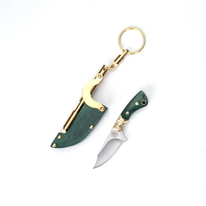 EDC Portable Pocket Knife With Scabbard Beautiful Keychain Knife Mini Fruit Knife Suitable For Fishing Box Cutter Or Gifts