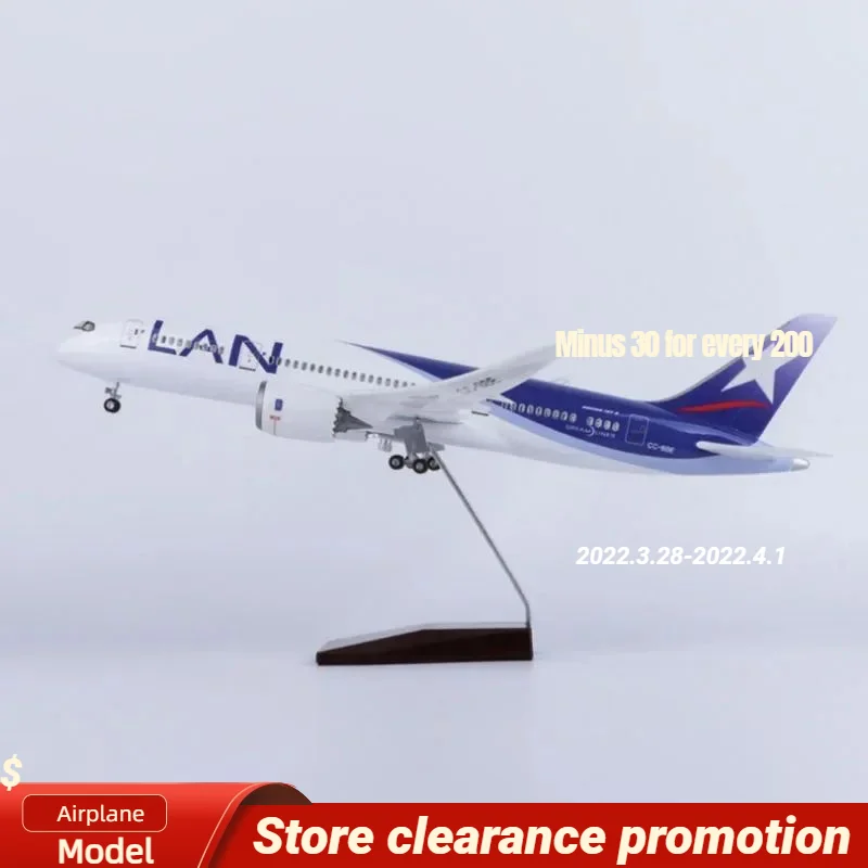 Imagem -02 - Resina Plástica Replica Airline Toy para a Coleção o Chile Airline Lan Airplane Modelo Lanchile Dreamliner Aircraft B787 130 47cm