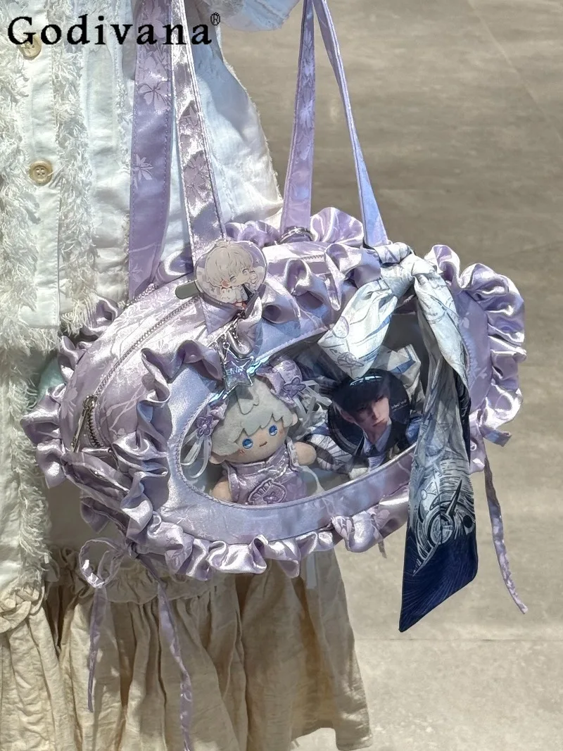 

Japanese Original Lolita Satin Ita-bag Chinese-style Cute Girl Doll Bag for Daily Commuting Casual Use Versatile Shoulder Bags