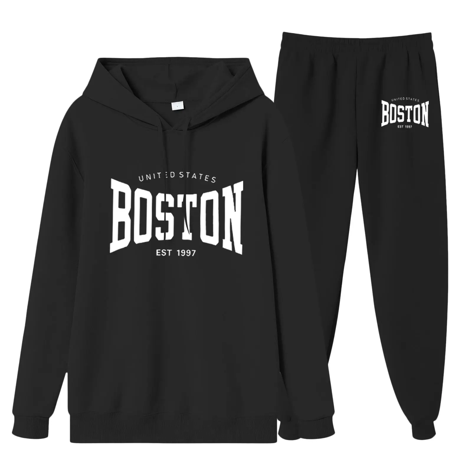 

Men Suit Double Breasted Men's Letter Printed Multicolor Casual Hooded Sweatshirt With Drawstring Cuffs Men Clothes Suits