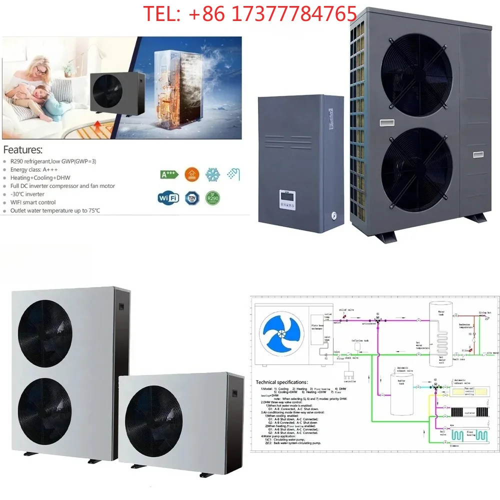 Effective R290 Air Source Heat Pump Storage EVI Inverter Heat Pump for Electric Water Heater for Stainless Steel Tank for