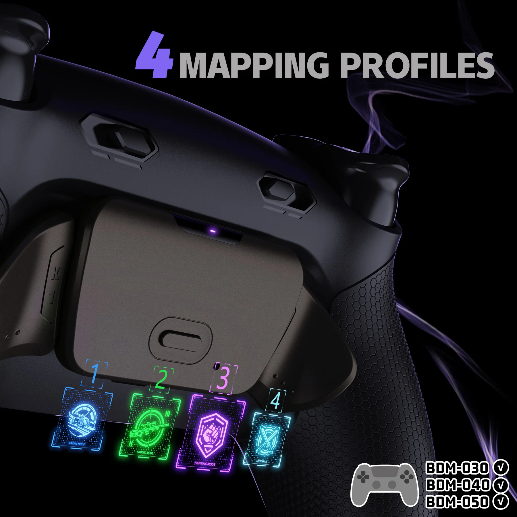 eXtremeRate RISE Plus MAX Remappable Real Metal Back Buttons Kit w/Clicky Trigger Stop & Rubberized Grip for ps5 BDM-030 040 050 view 3
