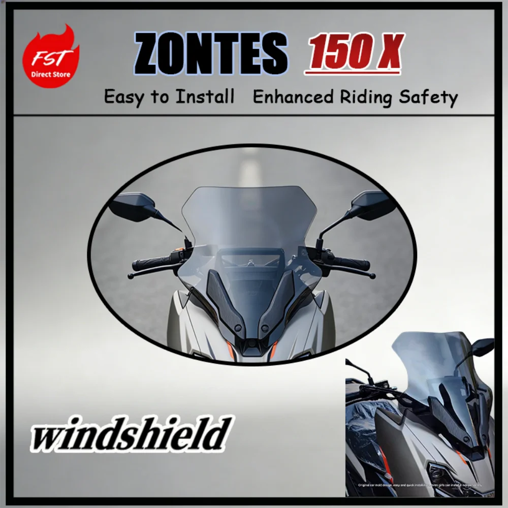 For Zontes 150X Motorcycle Front Windshield Modification Accessory Unique Design for Enhanced Riding Experience