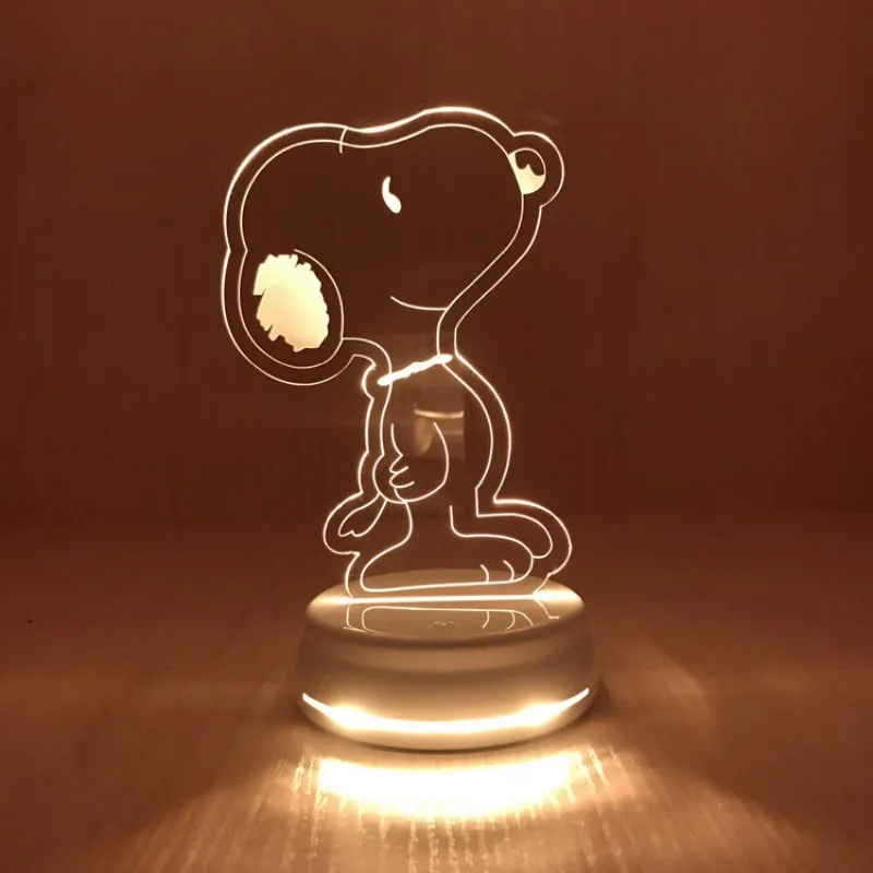 Snoopy new creative cartoon cute men and women interesting high-value home bedside lamp bedroom 3D three-dimensional table lamp