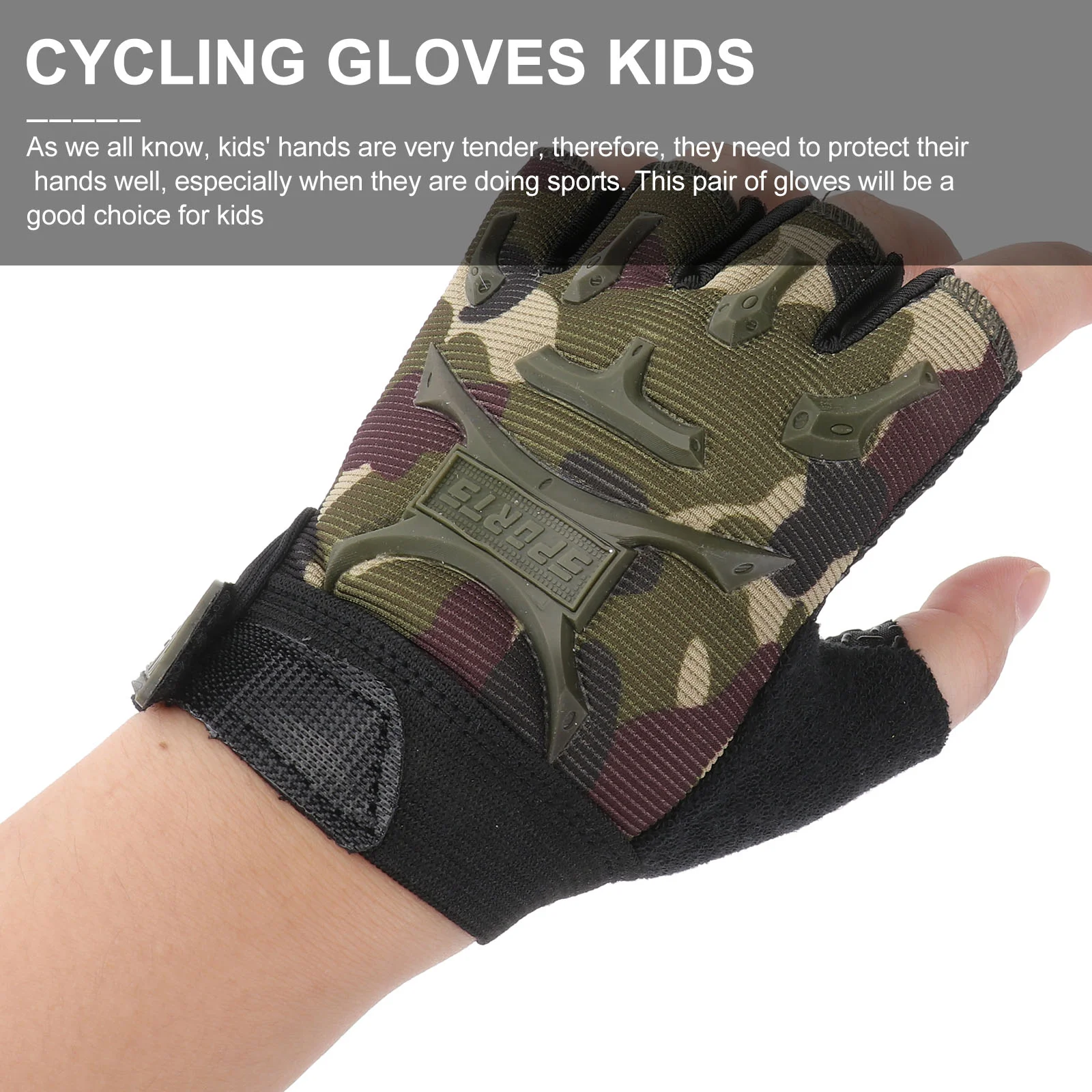 Motorcycle Gloves for Men Kids Half Finger Sports Ultraviolet Light Cycling Man