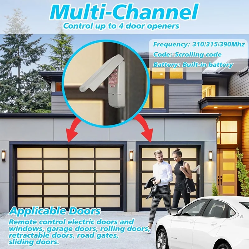 Universal Garage Door Opener Keypad Wireless And Keyless Entry System For Liftmaster Chamberlain Craftsman Opener