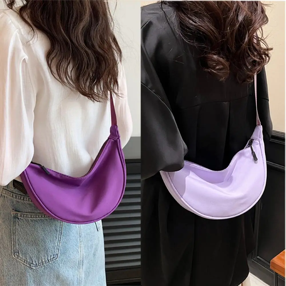 2023 Fashion Dumpling Bag Chest Bags for Women Nylon Crossbody Bag Candy Color Half Moon Armpit Bag Large Capacity Shoulder Bags