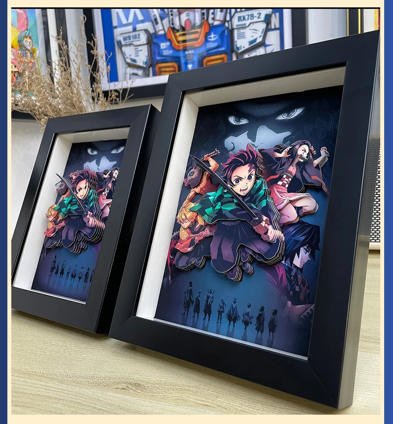 

Аниме Demon Slayer Tanjirou Kanroji Mitsuri Косплей 3D Стереограф Мультфильм Фоторамка Декоративный Подарок Фигурка Игрушки