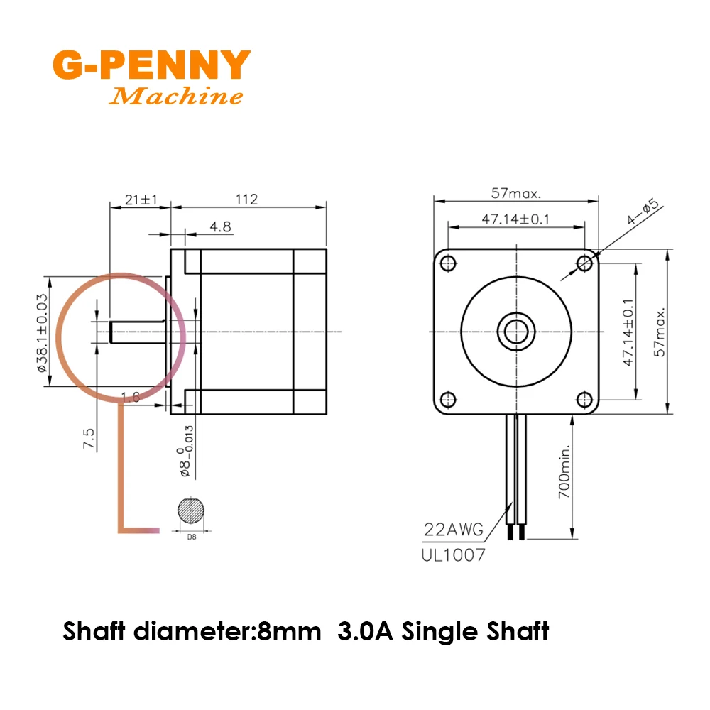 NEMA23 57x112mm 3Nm Stepper Motor 3A/4.2A Single/Double Shaft 315Oz-in CNC For Router Engraving Milling Machine 3D Printer