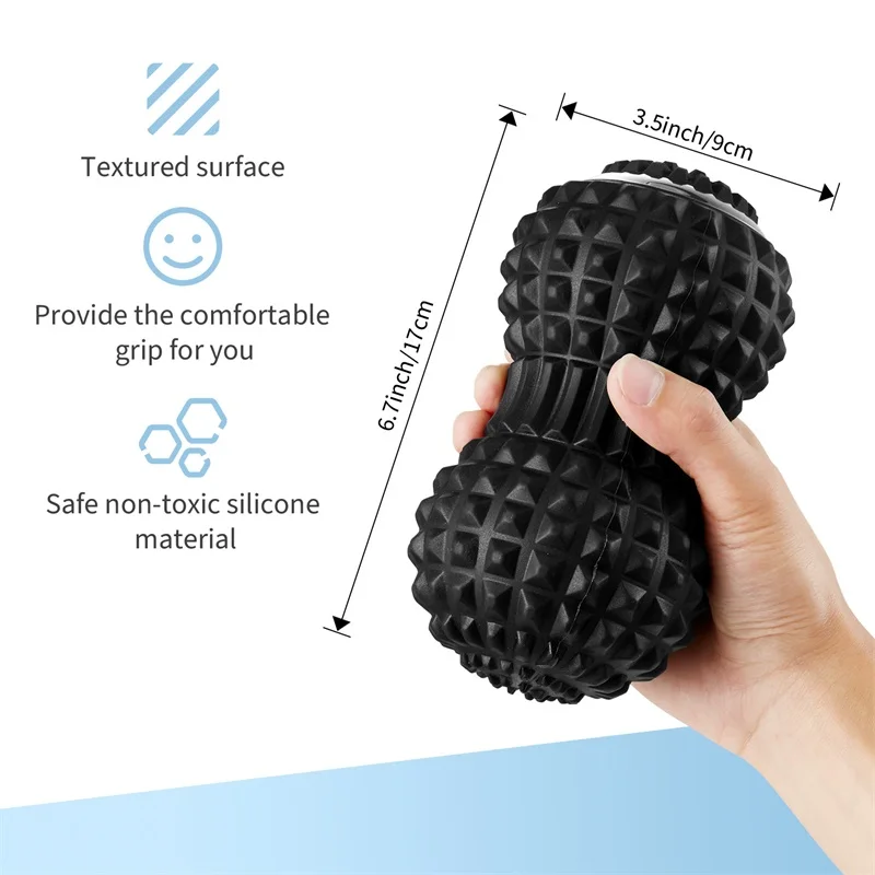 Electric Massage Peanut Ball 4-Speed Vibrating USB Rechargeable Sport Yoga Foam Roller Muscle Relaxation Small Fitness Equipment