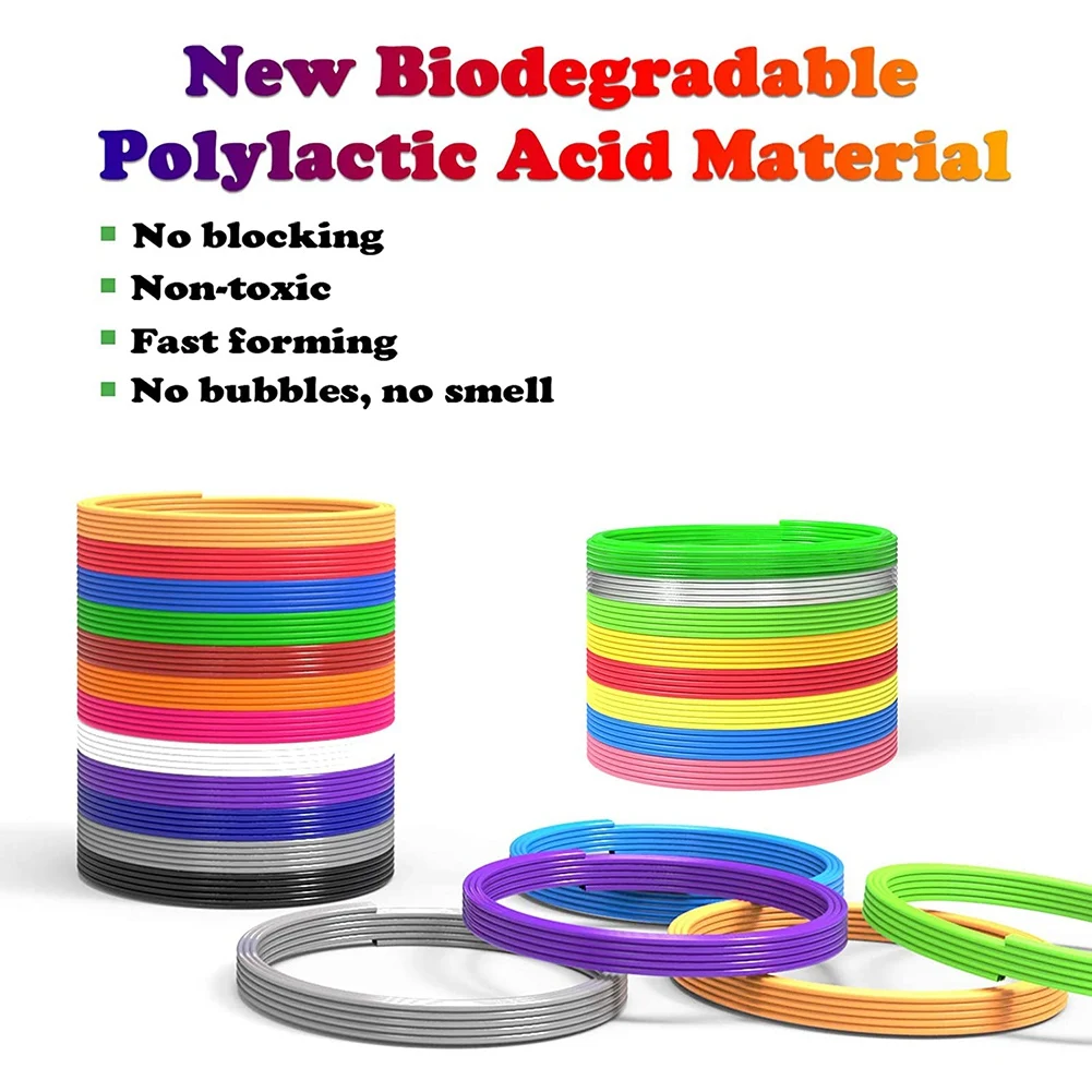 3D Pen Filament Refills 30 Colors,3D Pen Filament PLA 1.75Mm,Non-Toxic, Smooth Printing Refills