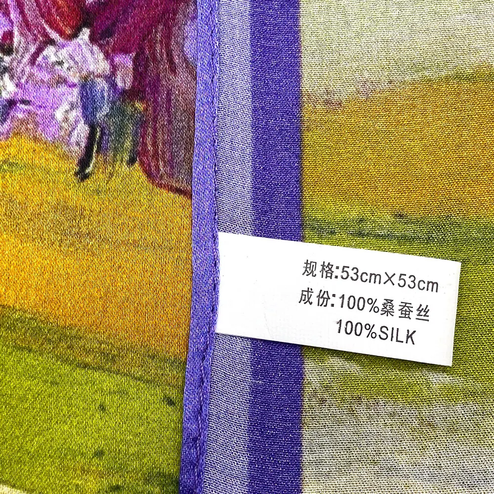 53 センチメートル 100% リアルシルクスカーフ女性トップ高級装飾正方形ブランドネックスカーフ女性ヒジャブ男性ギフトアイリス by ヴィンセントファンゴッホ