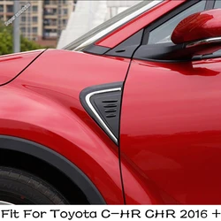 2PCS Chrome Car Side Air Flow Vent Fender Hood Decorative Cover Trim Sticker ABS Fit For Toyota C-HR CHR 2016 - 2022 Accessories