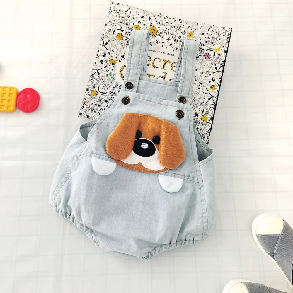 IENENS Baby Bodysuit Boy Girl Denim Clothing Summer Jumpsuit Cartoon Jumper Newborn Cotton Soft Thin Clothes Overalls Dungarees