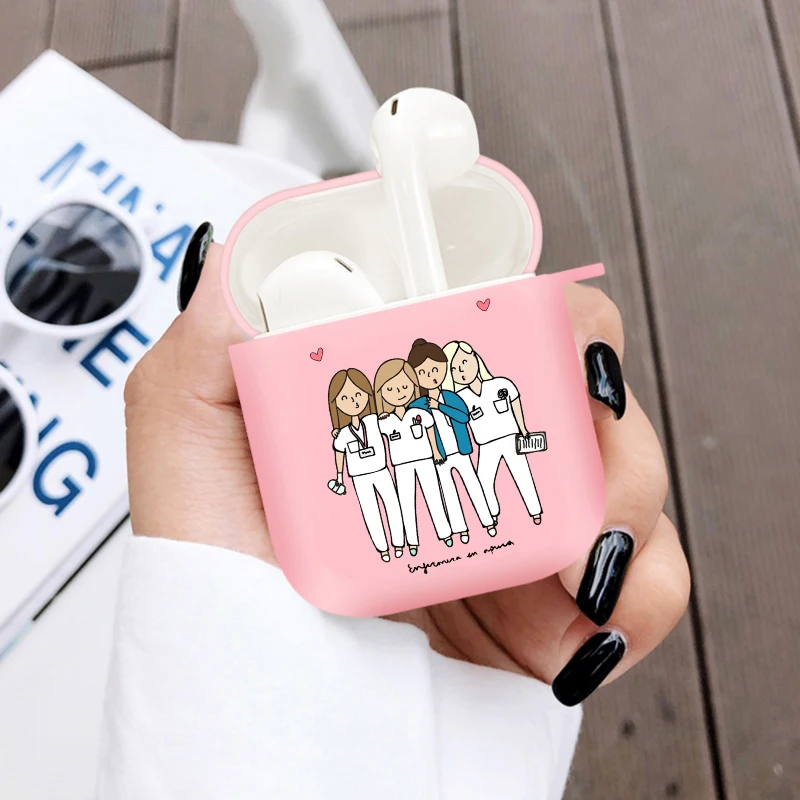 Spain Cartoon Medicine Doctor Nurse Soft silicone TPU Case For NEW AirPods Pro2 1 2 3 Pink Wireless Bluetooth Earphone Box Cover