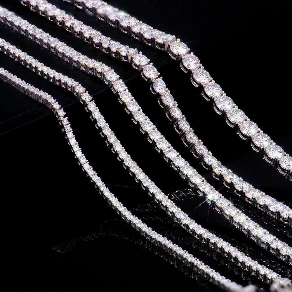 Factory Price D VVS1 Moissanite Tennis Bracelet Full Diamond GRA 925 Silver Plated 18k Fashion Personality Exquisite Jewelry