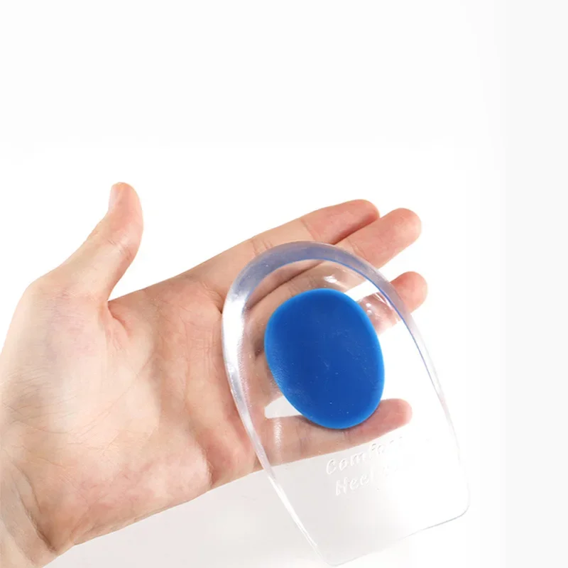 2 個のシリコーンヒールパッド足底筋膜炎男拍車シリコーンゲルカップ痛みかかとの靴足シリコーンフットパッド