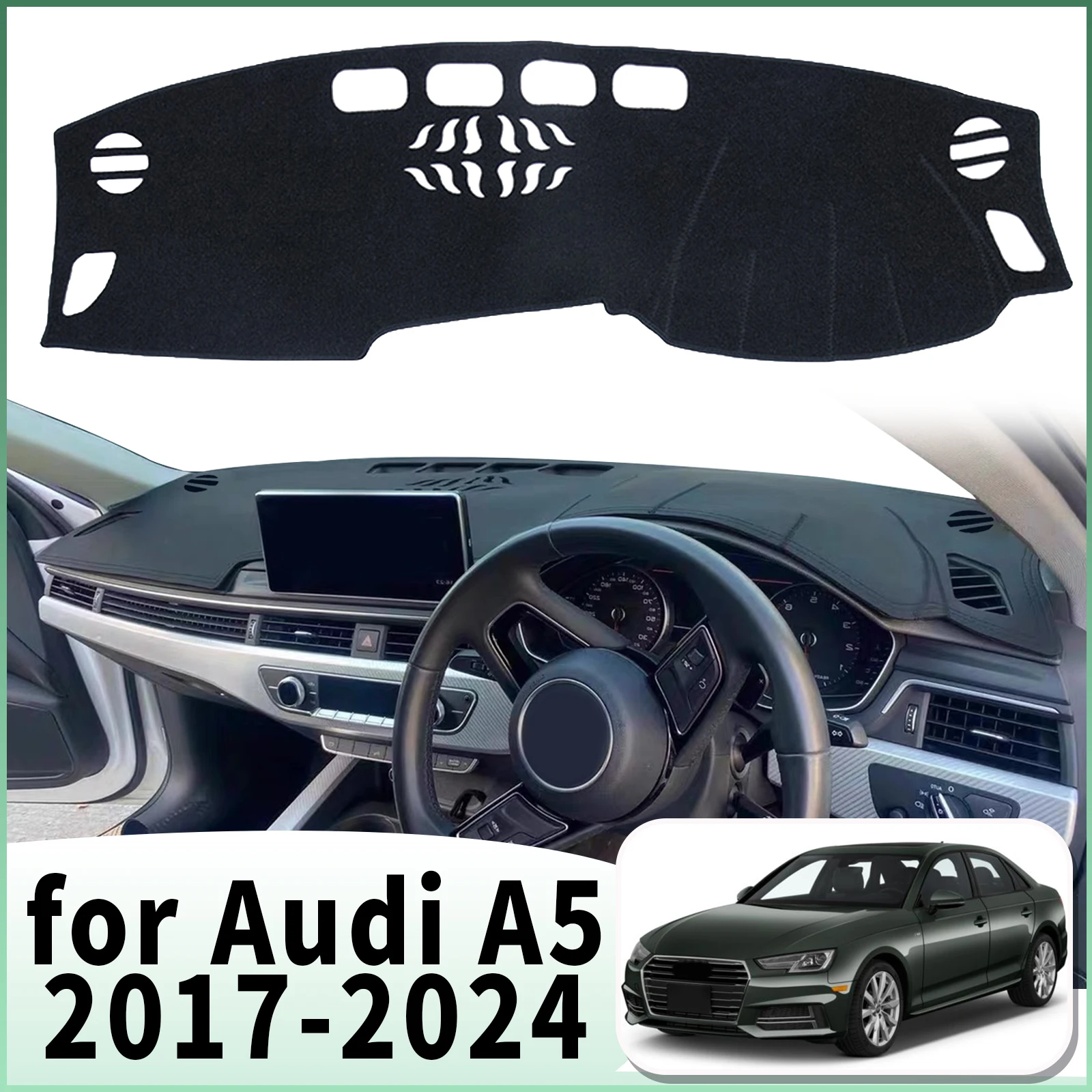 

fit for Audi A5 2024-2018 2017 B9 S5 RS5 Car Dashmat Dashboard Cover Pad Accessories DashMat Sunshade Protective Carpet Leather
