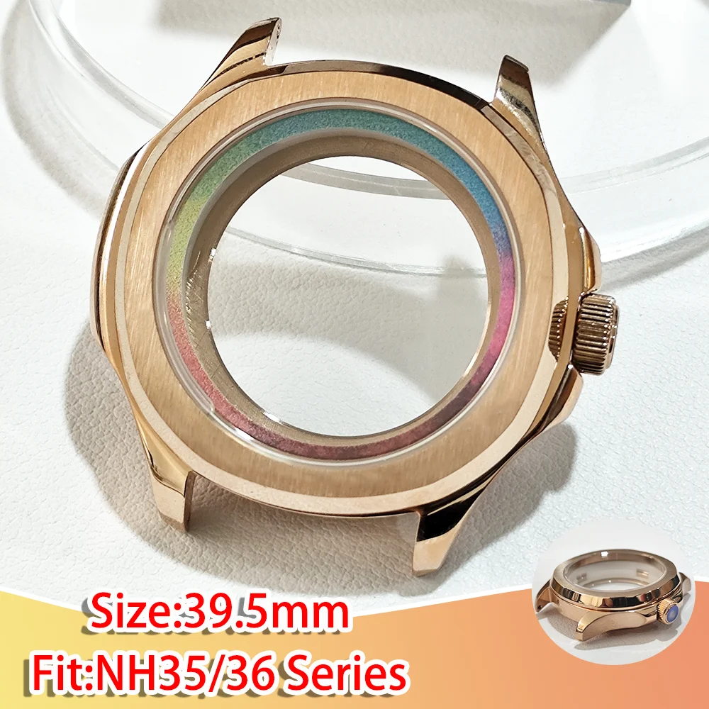 39.5MM Men‘s Watch Case Suitable for NH35/36 Series Movement Stainless Steel Case and Replace the nner ring Watches Accessories