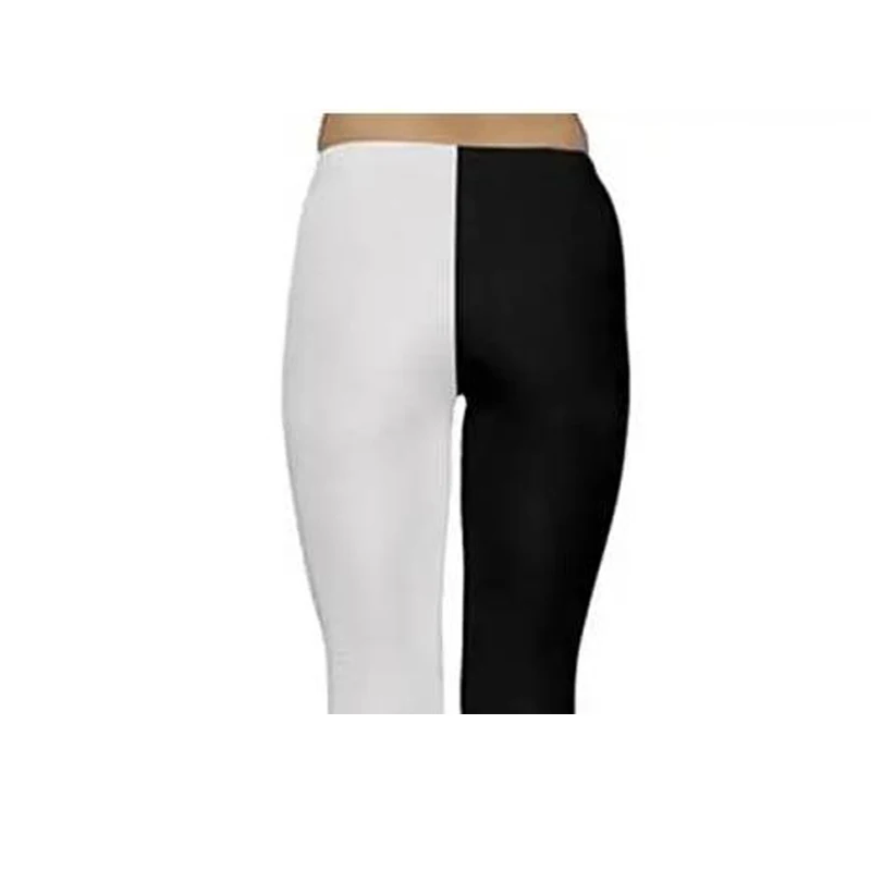 Leggings For Women Two Toned White Black Split Color Modal Cotton Jeggings Tight Pants Large Size 7XL 6XL 5XL XS