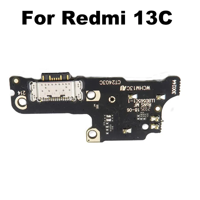 For Xiaomi Redmi 13C Fast USB Charging Dock Port Mic Microphone Connector Board Flex Cable With IC Repair Parts 4G 5G