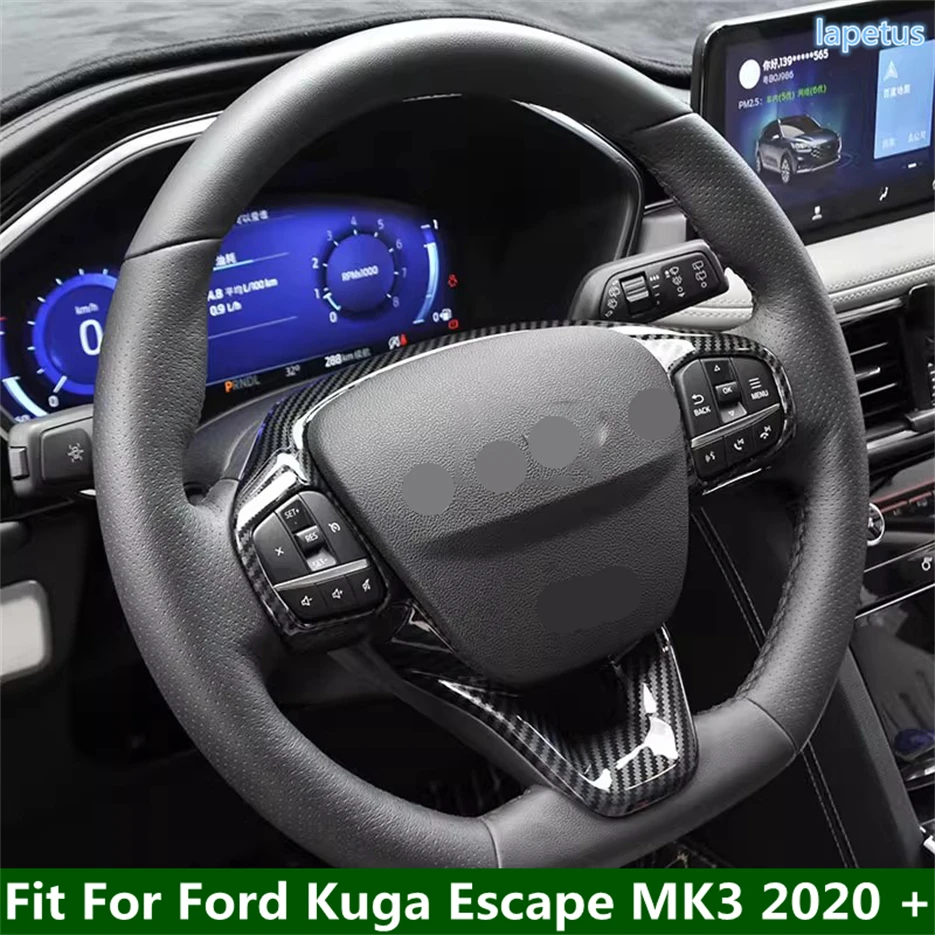

ABS Carbon Fibre Look Auto Accessories Steering Wheel Trim Control Button Frame Cover Trim For Ford Kuga Escape MK3 2020 - 2024