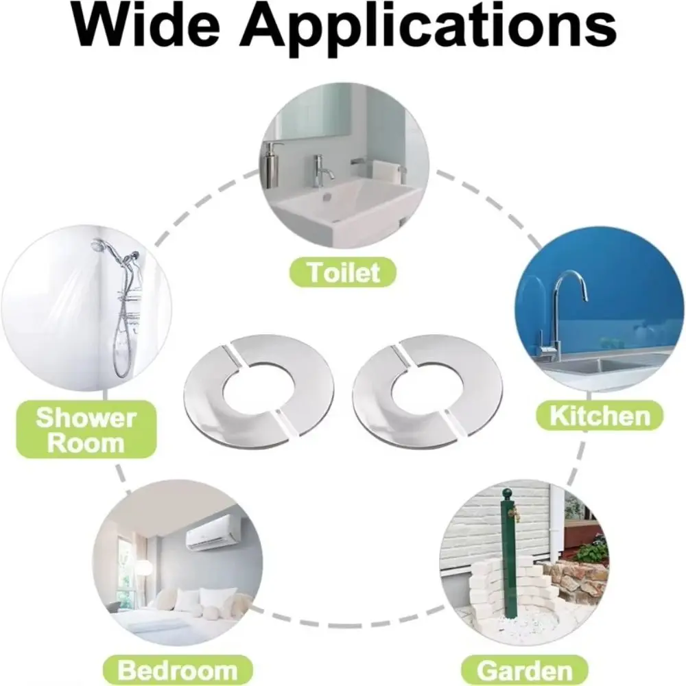 

Useful Self-Adhesive Shower Faucet Cover Stainless Steel Silver Faucet Decorative Cover Faucet Accessories