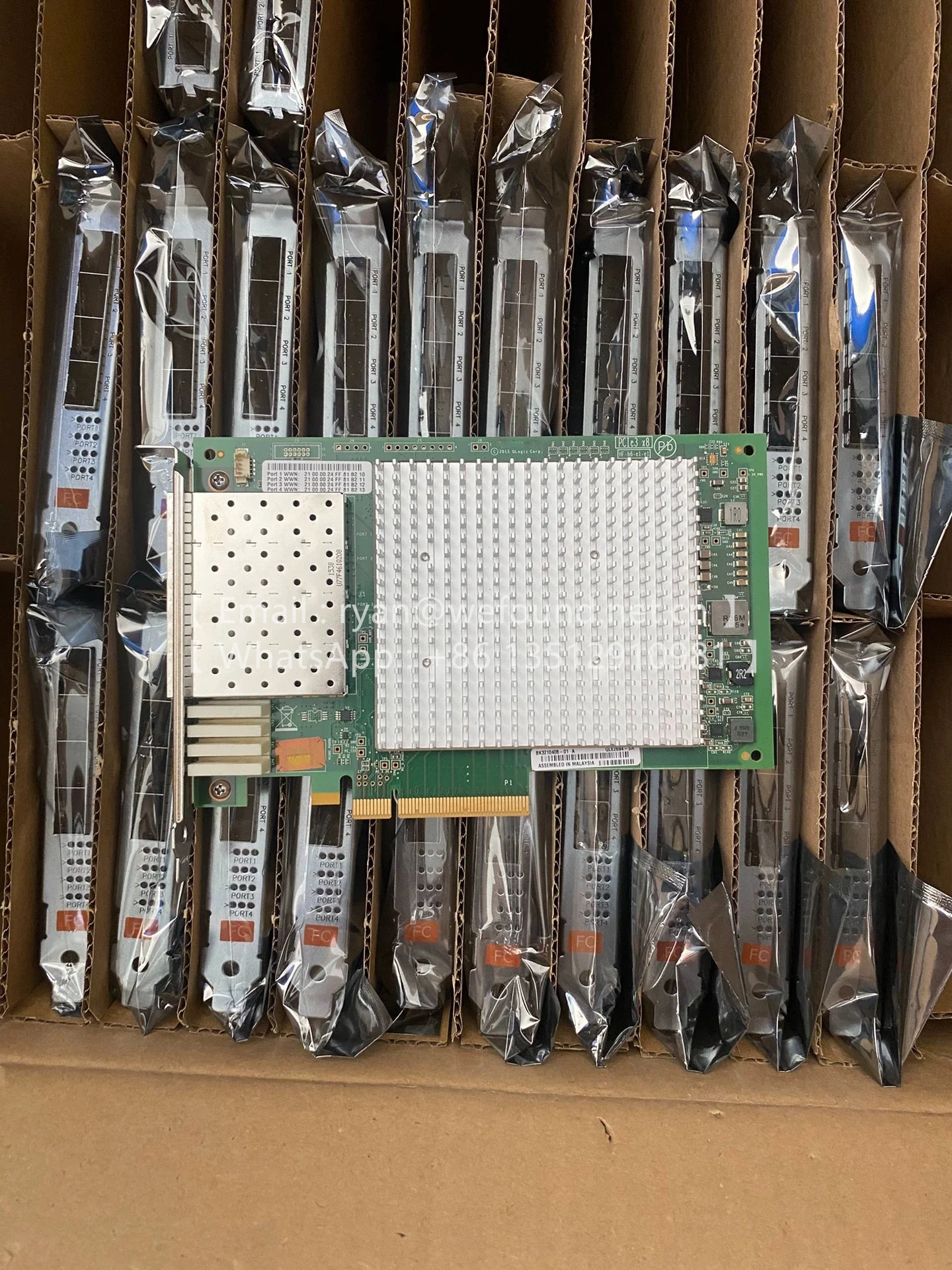 QLE2694-SR  PCIe 3.0 x8 Quad-port 16GFC SR-Optic SFP+ Full Height 16Gb Fibre Channel Adapter
